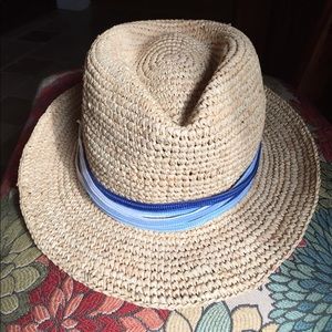 Gap Straw Hat with Blue Trim